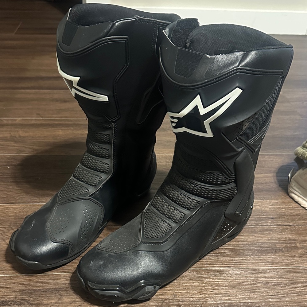 Alpinestars Black and Gray Motorcycle Boots